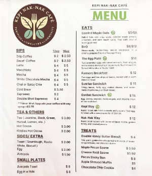 Kepi Nak-Nak Cafe Menu